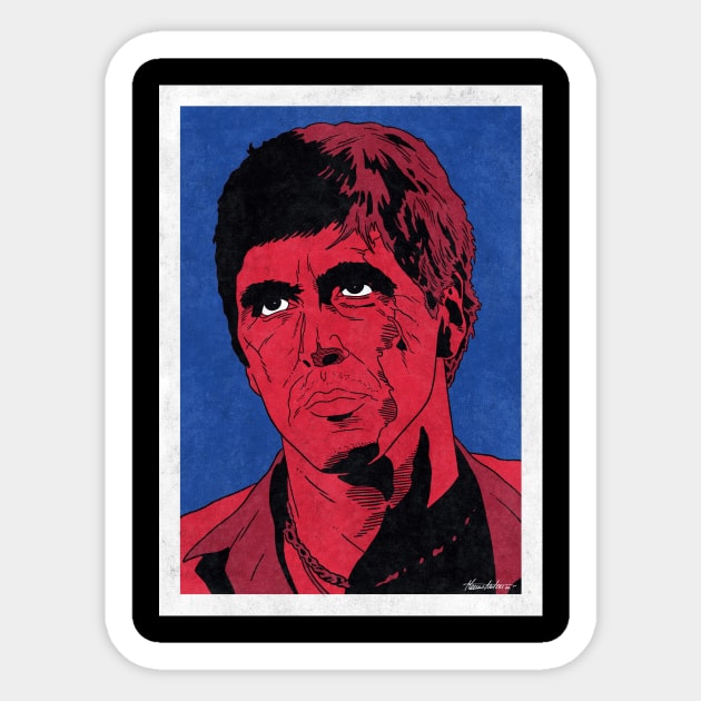 TONY MONTANA - Scarface (Pop Art) Sticker by Famous Weirdos